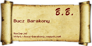 Bucz Barakony névjegykártya